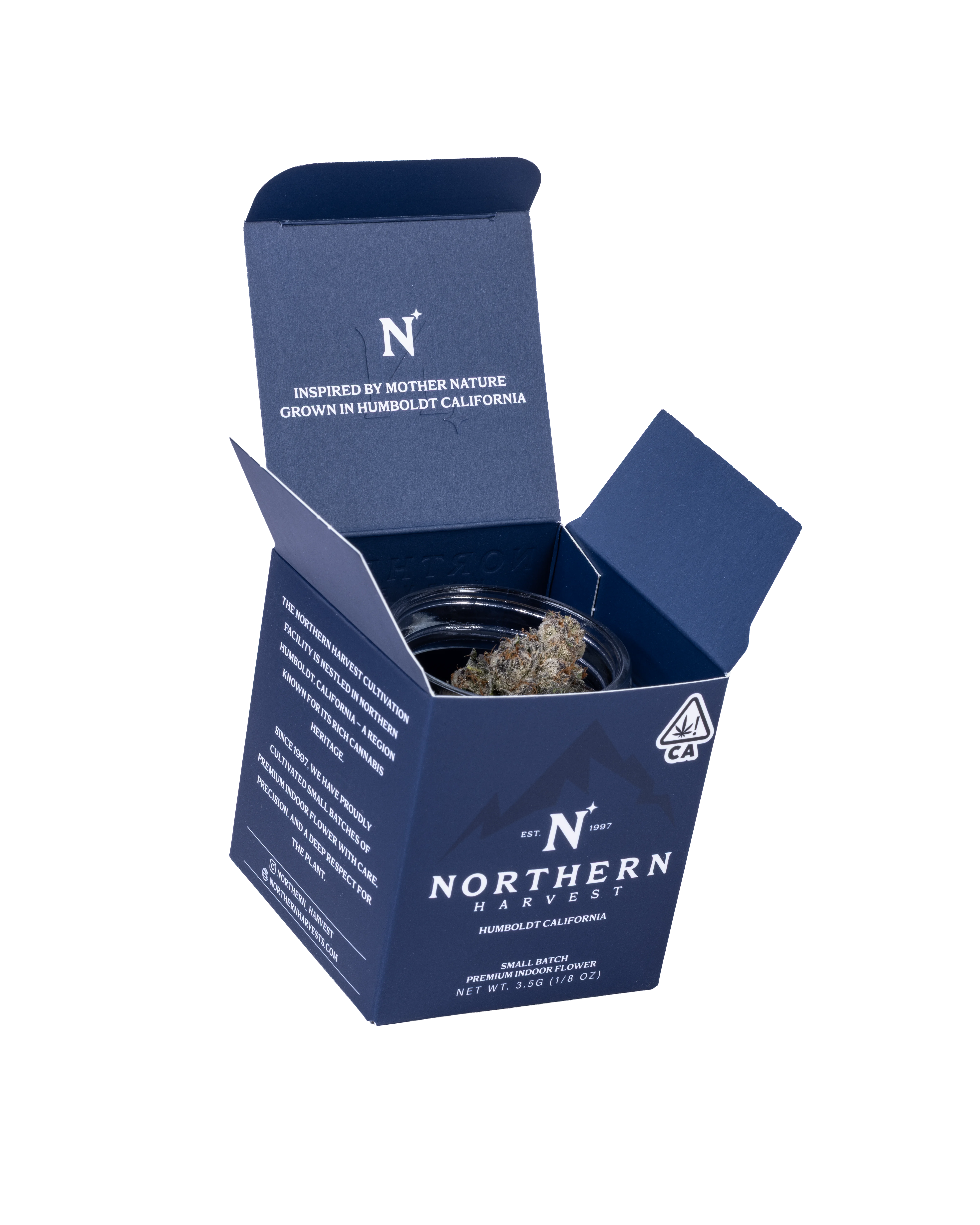 Northern Harvest 3.5g box with jar and flower